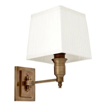 Aplica de perete moderna LUX, finisaj brass cu abajur alb, Lexington Single 108933 HZ