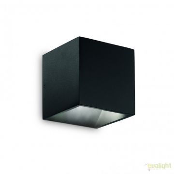 Aplica LED iluminat exterior design modern cu protectie IP54 Rubik ap 4000k NERO