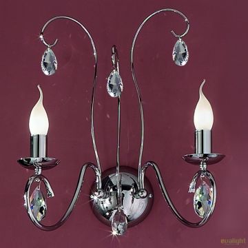 Aplica perete stil clasic cu cristale K9 Alessia WA 2-1093/2 chrom OR