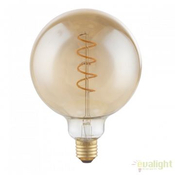 Bec decorativ Edison cu filament LED dimabil E27 4W 2000K Globe DUBAN 11404F GL