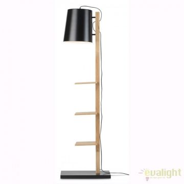Lampadar chic cu rafturi pentru carti, CAMBRIDGE negru CAMBRIDGE/F/B
