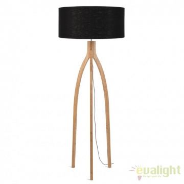 Lampadar cu trepied, realizat din materiale naturale, durabile si ecologice, Annapurna negru
