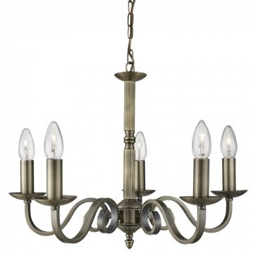 Lustra clasica suspendata design traditional Richmond 5L alama antique 1505-5AB SRT