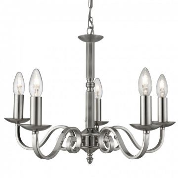 Lustra clasica suspendata design traditional Richmond 5L argintiu 1505-5SS SRT