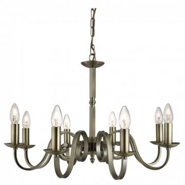 Lustra clasica suspendata design traditional Richmond 8L alama antique 1508-8AB SRT