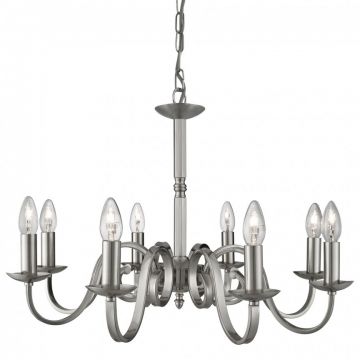 Lustra clasica suspendata design traditional Richmond 8L argintiu 1508-8SS SRT