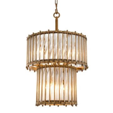 Lustra design LUX cu sticla modelata manual Tiziano, alama antic 111133 HZ