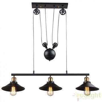 Lustra VINTAGE design deosebit cu inaltime reglabila LENIUS III 15053-3 GL