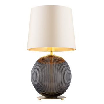 Veioza eleganta realizata manual Hampton, fumuriu/ bej