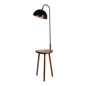 Lampadar negru/maro cu raft cu abajur din metal (Ã®nÄu0083lÈu009Bime 160 cm) Table âu0080Opviq lights
