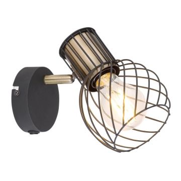 Aplica de perete design industrial ARGUSTO negru, auriu