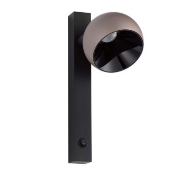 Aplica LED moderna stil minimalist LUSA negru/cafeniu