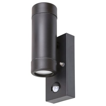 Aplica up/down de perete, cu senzor de miscare, protectie IP44, Medina negru