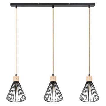 Lustra cu 3 pendule design industrial Farfalle negru