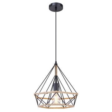 Pendul design industrial ULLEU negru, maro 38cm