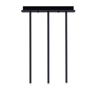 Plafoniera cu 3 Spoturi LED reglabile design tubular STILVI negru, H-65cm