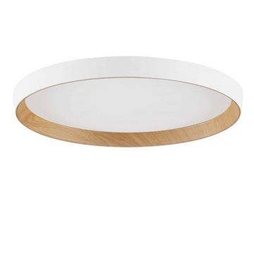 Plafoniera LED design decorativ VOMOS alb/lemn D-40cm