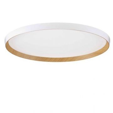 Plafoniera LED design decorativ VOMOS alb/lemn D-60cm