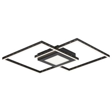 Plafoniera LED design modern Casimir negru 57x57cm