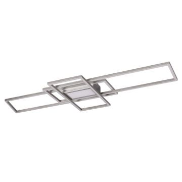 Plafoniera LED design modern Thabita crom satin, alb 105cm