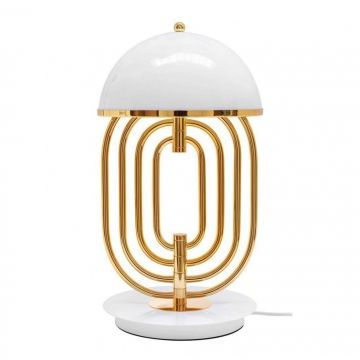 Veioza, Lampa decorativa BOTEGA alb/ auriu