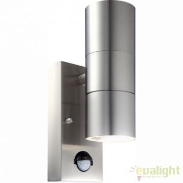 Aplica de perete exterior LED din otel inoxidabil cu protectie IP44 cu senzor de miscare STYLE 3201-2SL GL