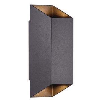 Aplica up/down de perete pentru iluminat exterior IP54 Nico square 22 negru