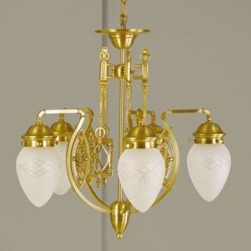 Candelabru cu 5 brate, elegant design LUX Budapest, bronz LU 1440/5 bronze/376 klar-matt OR