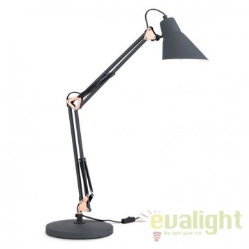 Lampa de birou cu brat articulat Bachelor LA 4-1188 schwarz-cu OR