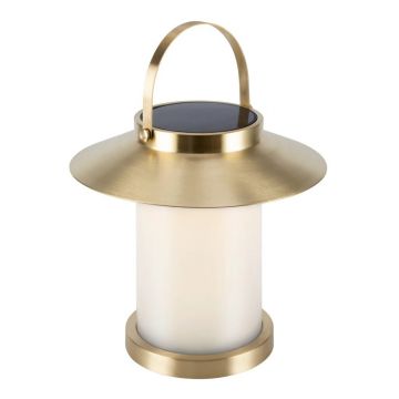 Lampa LED portabila pentru exterior solara cu baterii Temple To-Go 35 alama