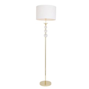 Lampadar design elegant REA alb/auriu