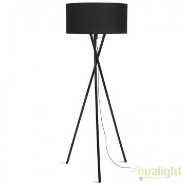 Lampadar modern cu trepied HAMPTON/F/B, negru/ abajur 60x30cm disponibil in 8 culori