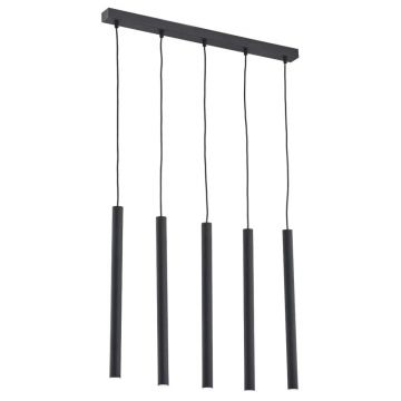 Lustra cu 5 pendule design minimalist Etna plus negru