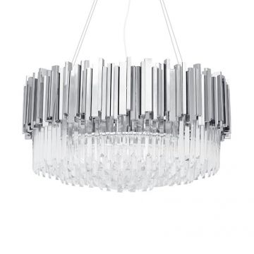 Lustra suspendata, Cristale de Sticla, Glamour Silver 80