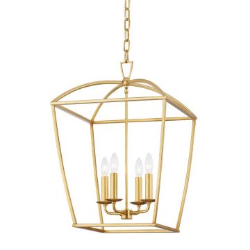 Lustra suspendata design felinar, Metal foita aurie, BRYANT