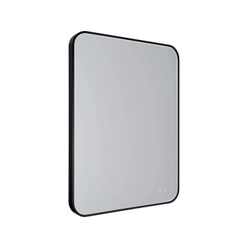 Oglinda baie cu iluminat LED MIRROR Negru 76x91cm