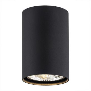 Spot aplicat design modern TUBO negru 12cm