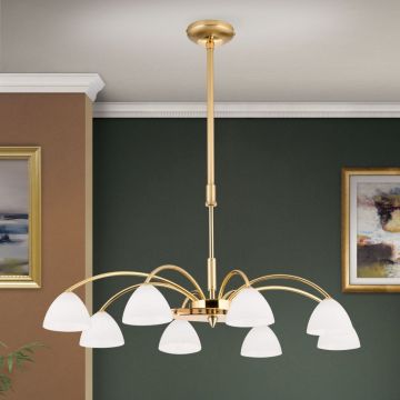 Candelabru 8 brate elegant design modern OPALDESIGN, auriu mat