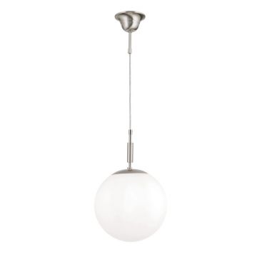 Lustra, Pendul realizat manual ARTDESIGN 25cm, crom satinat/ alb opac