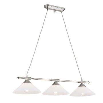 Lustra, Pendul realizat manual ARTDESIGN 3L, crom satinat/ alb opac
