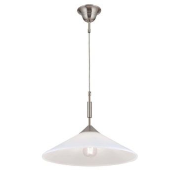 Lustra, Pendul realizat manual ARTDESIGN 40cm, crom satinat/ alb opac