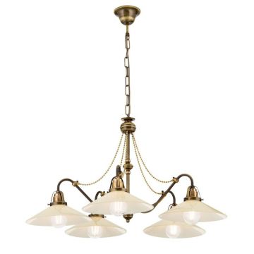 Lustra realizata manual design rustic ARTDESIGN 5L, patina/ champagne