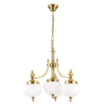 Lustra suspendata eleganta stil clasic Nostalgie 4L alama lucios/opal