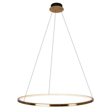 Lustra suspendata LED dimabila design modern QUEEN auriu periat, 50cm