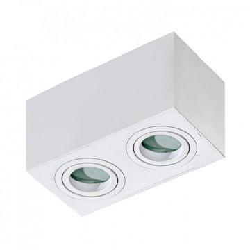 Plafoniera cu spoturi aplicate pentru baie IP44 Brant 2 square alba