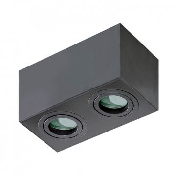 Plafoniera cu spoturi aplicate pentru baie IP44 Brant 2 square neagra