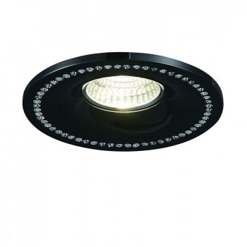 Spot incastrat tavan/plafon cu cristale SIMON ROUND negru