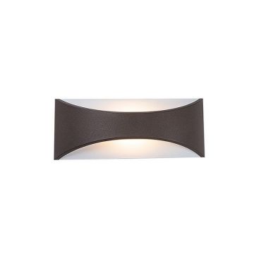 Aplica LED de perete pentru iluminat exterior IP65 Ding maro inchis