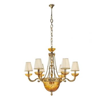 Candelabru cu 6 brate clasic LUX realizat manual Amber