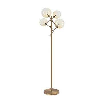 Lampa de podea EQUINOXE PT4 antique brass/ faded amber